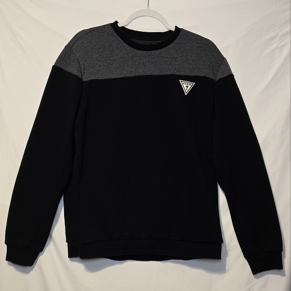 Guess Men's Black/Gray/White Sweater